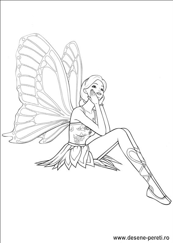 barbie mariposa desene colorat